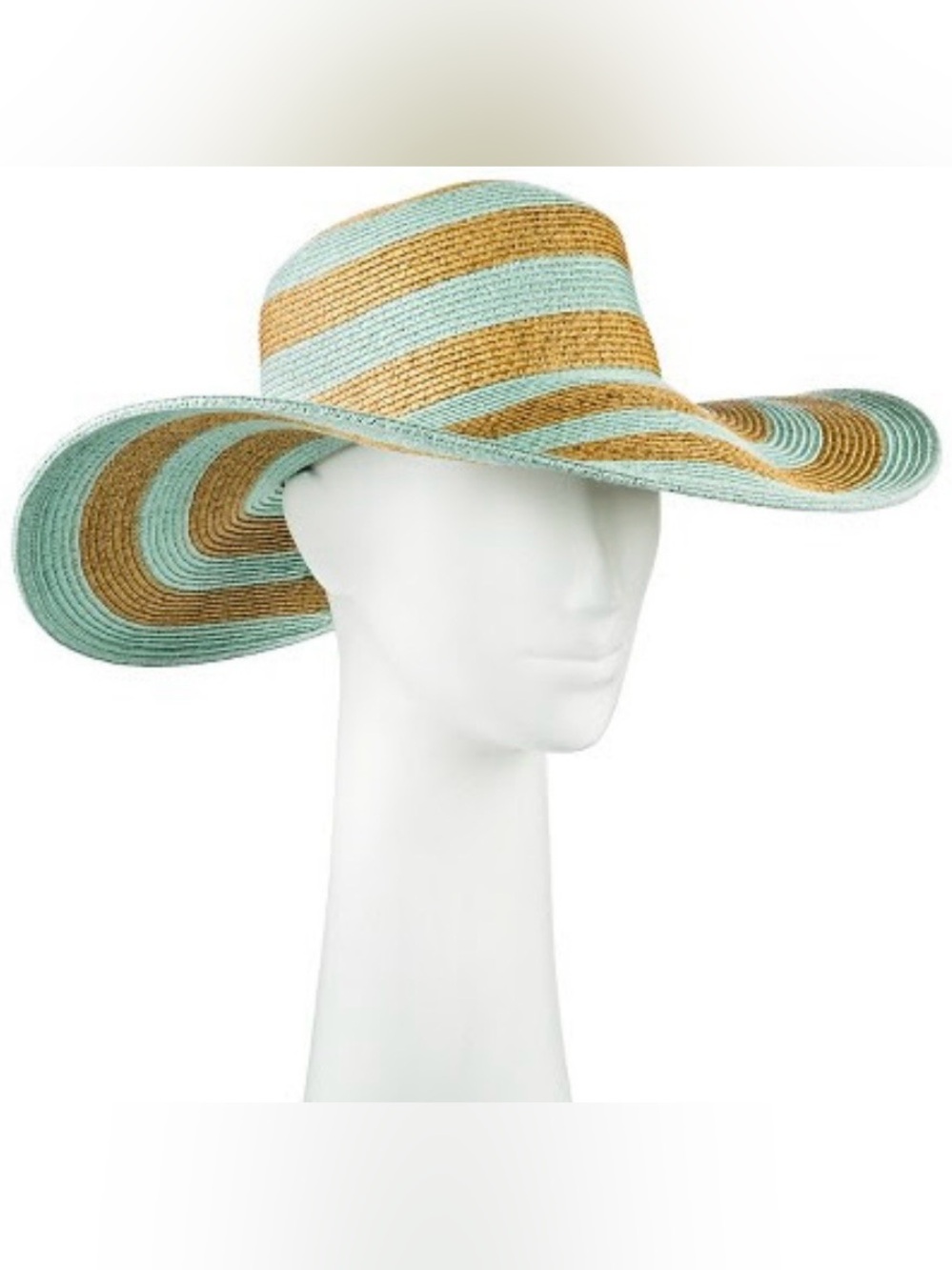 Merona Tan and Mint Striped Floppy Sun Hat Target
